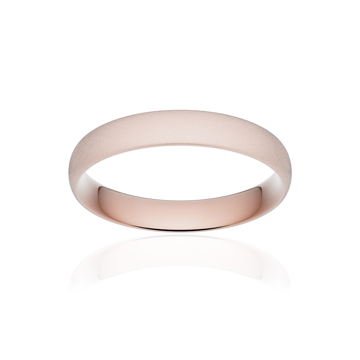 Alliance or 750 rose sablé demi-jonc confort 4mm