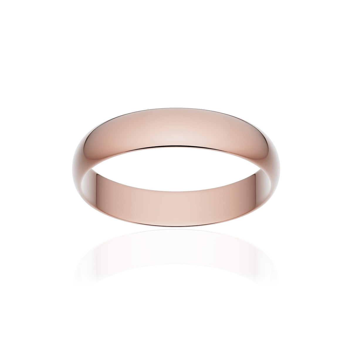 Alliance or 750 rose poli ruban 4mm