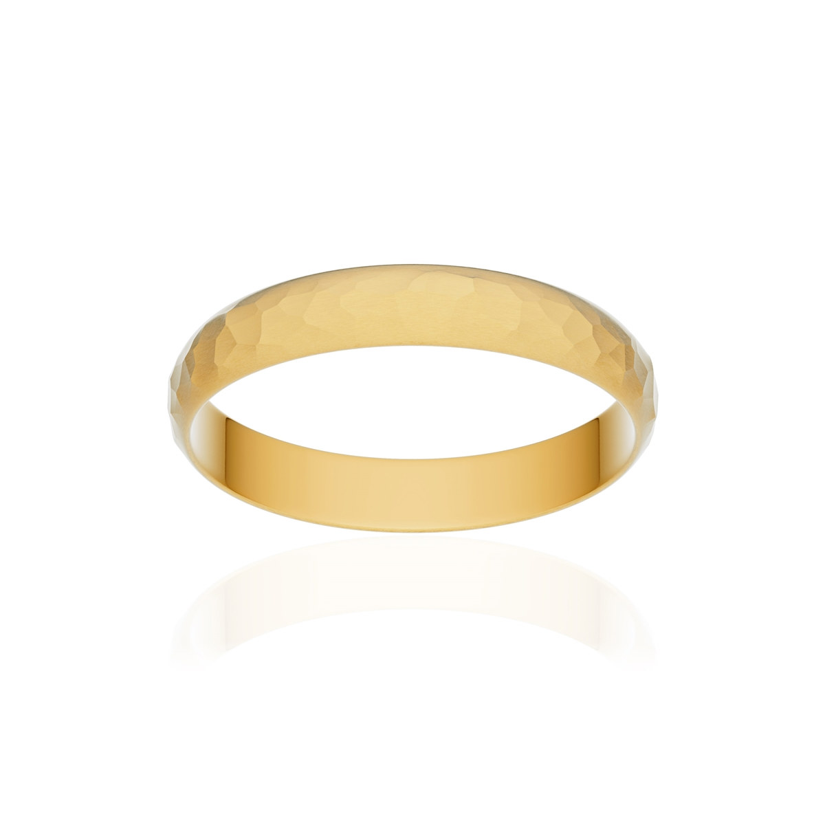 Alliance or 750 jaune martelé ruban 3,5mm