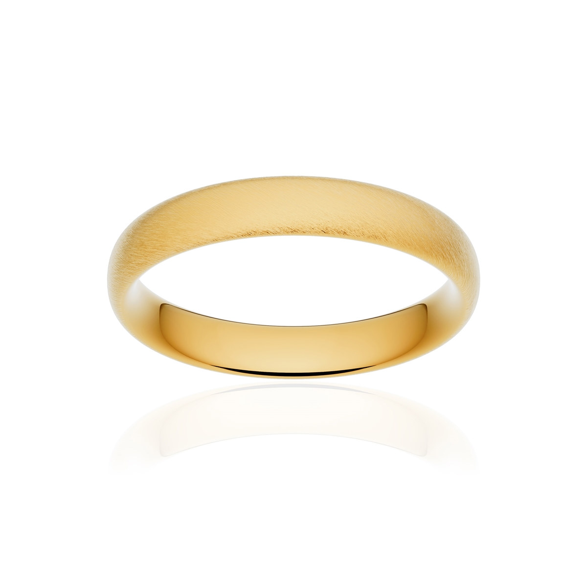 Alliance or 750 jaune givré ruban confort 4mm