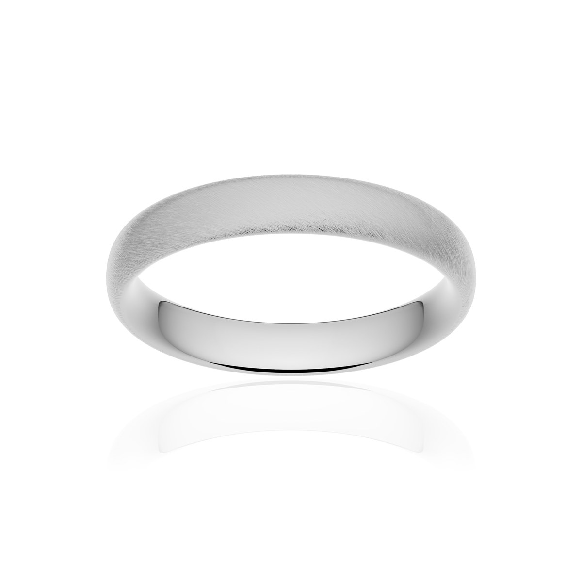 Alliance or 750 blanc givré ruban confort 4mm