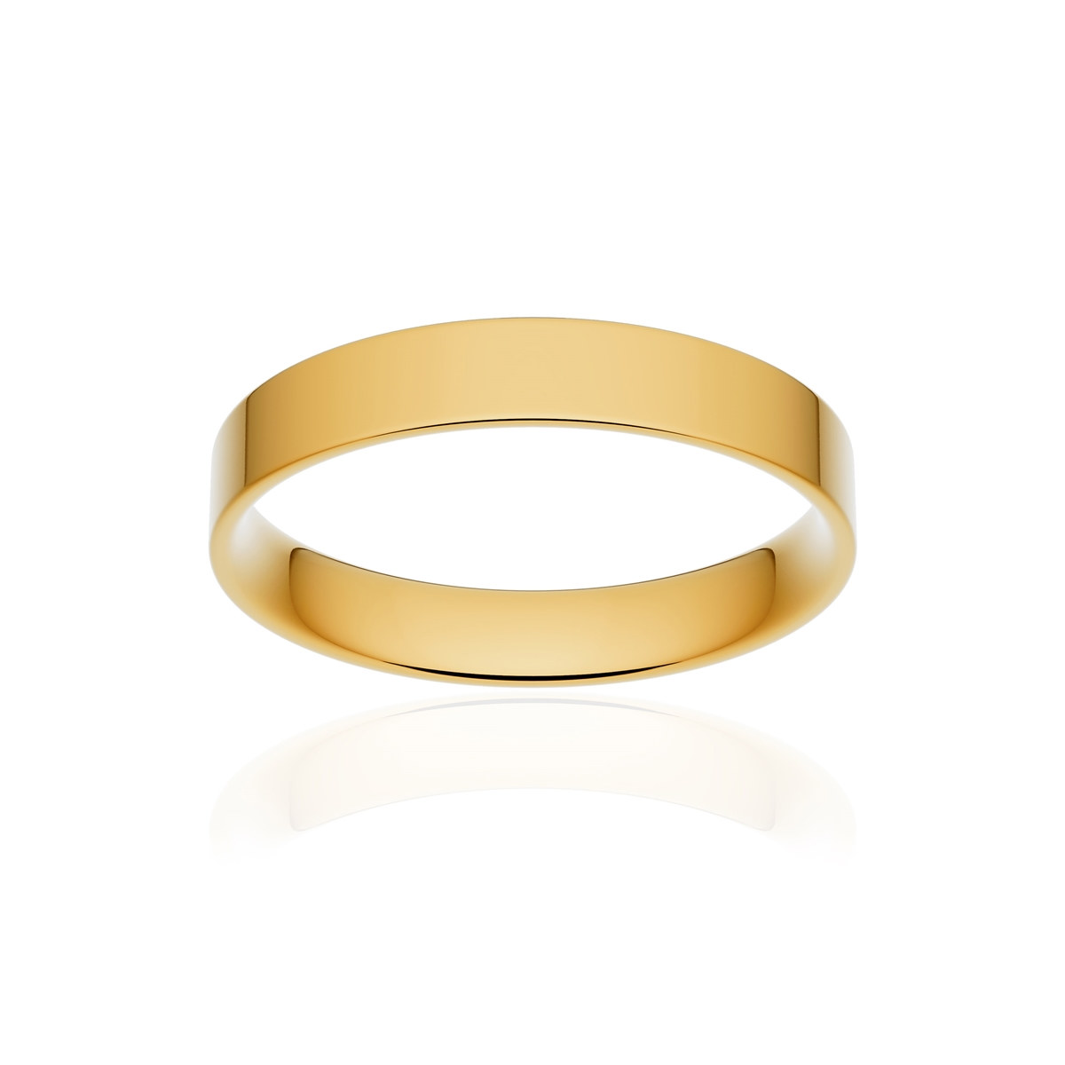Alliance or 750 jaune poli ruban plat confort 3,5mm