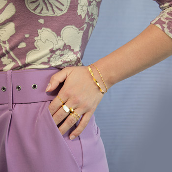 Bague acier jaune