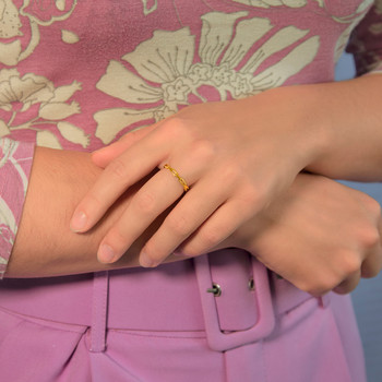 Bague acier jaune