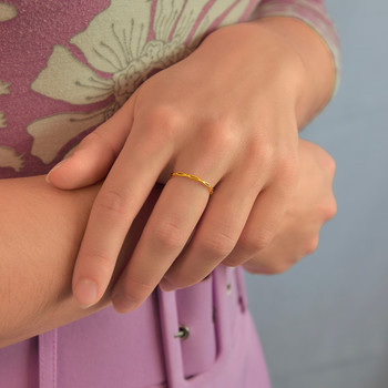 Bague acier jaune