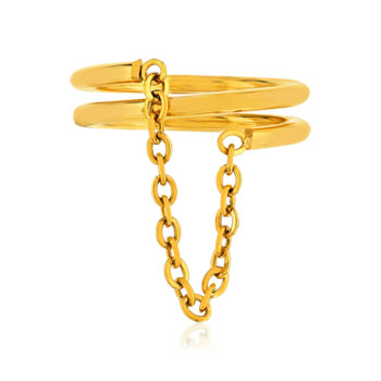 Bague acier jaune