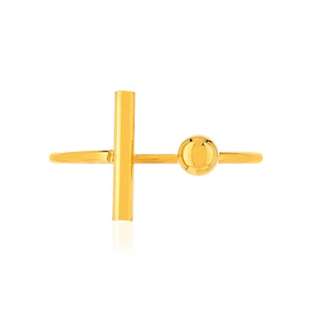 Bague acier jaune