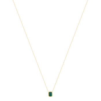 Collier or 750 jaune malachite rectangulaire 45 cm