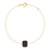 Bracelet or 750 jaune lapis lazuli rectangulaire 18.5 cm. - vue V1