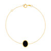 Bracelet or 750 jaune onyx ovale 18.5 cm - vue V1