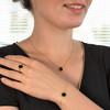 Bracelet or 750 jaune onyx ovale 18.5 cm - vue Vporté 2