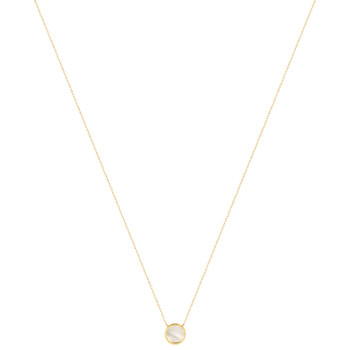 Collier or 750 jaune nacre blanche ronde 45 cm