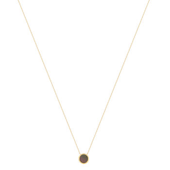 Collier or 750 jaune nacre grise ronde 45 cm