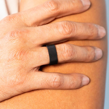 Bague souple acier noir