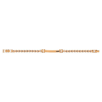Bracelet acier dosé rose zironia noir 22 cm