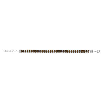 Bracelet acier bicolore marron 22 cm