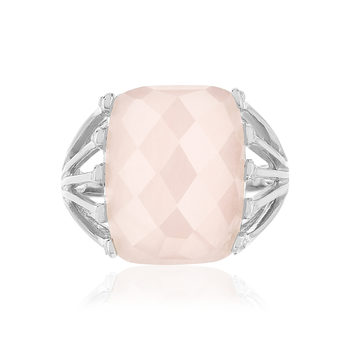 Bague argent 925 quartz rose