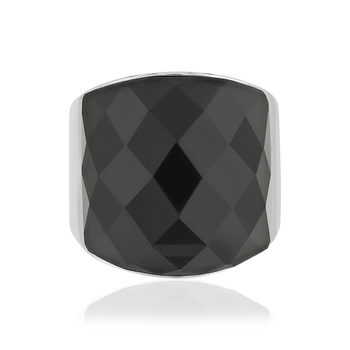 Bague argent 925 agate noire