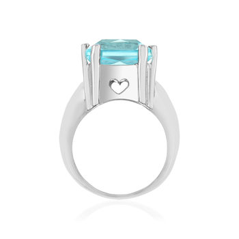 Bague argent 925 pierre synthétique bleue