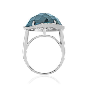 Bague argent 925 pierre synthétique zirconias
