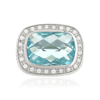 Bague argent 925 pierre synthétique bleue zirconias