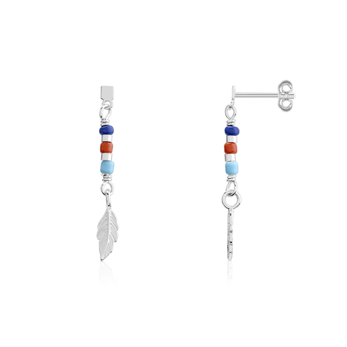 Boucles d'oreilles argent 925 perles imitation - vue V1