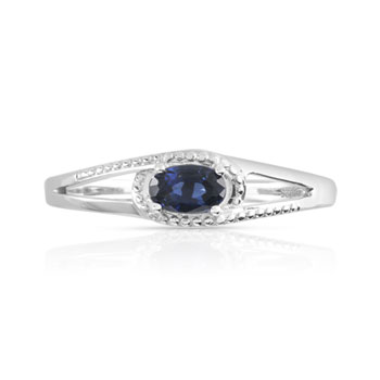 Bague argent 925 saphir ovale