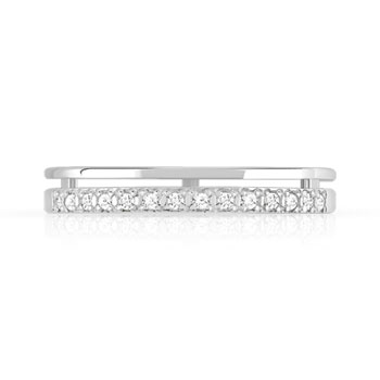 Alliance argent 925 ajourée diamants 3 mm