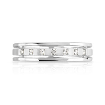 Alliance argent 925 ajourée diamants 4,3 mm