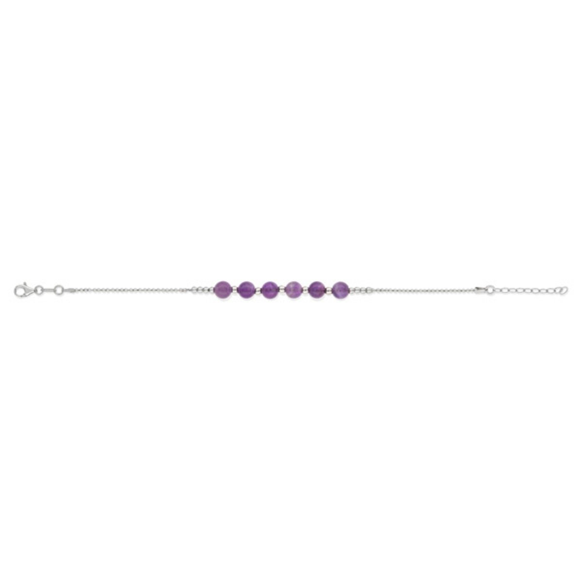 Bracelet argent 925 amethystes 17 à 20 cm - vue V1