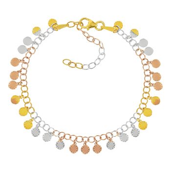 Bracelet argent 925 3 tons pampilles 23 cm