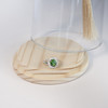 Bague argent 925 zirconias vert ovale et blancs - vue VD3