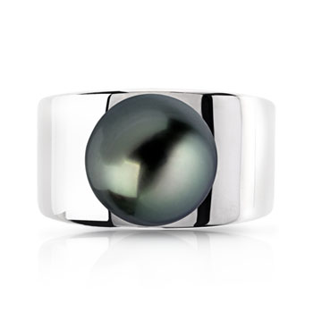 Bague argent 925 perle de culture de Tahiti