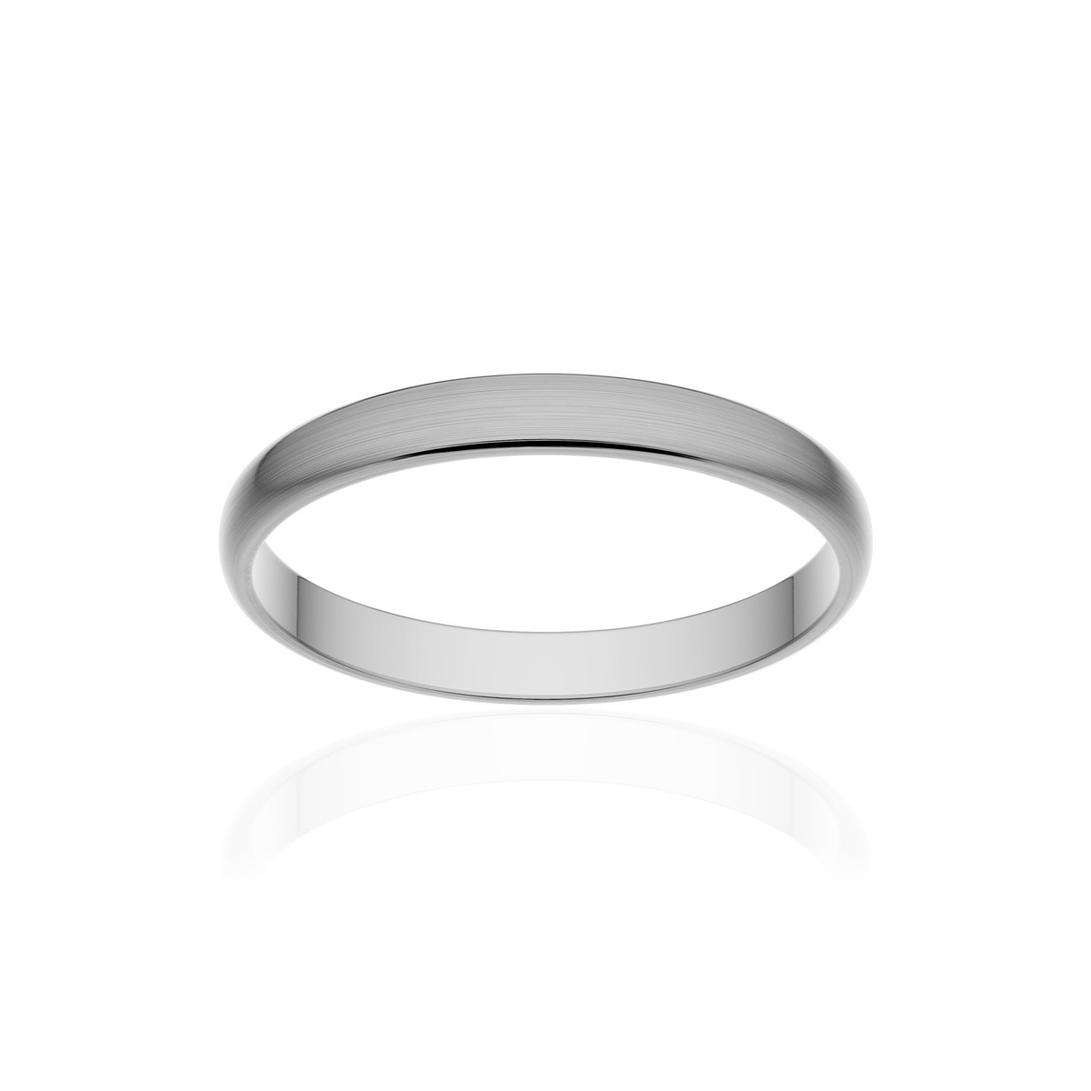 Alliance palladium 950 brossé demi-jonc 2,5 mm