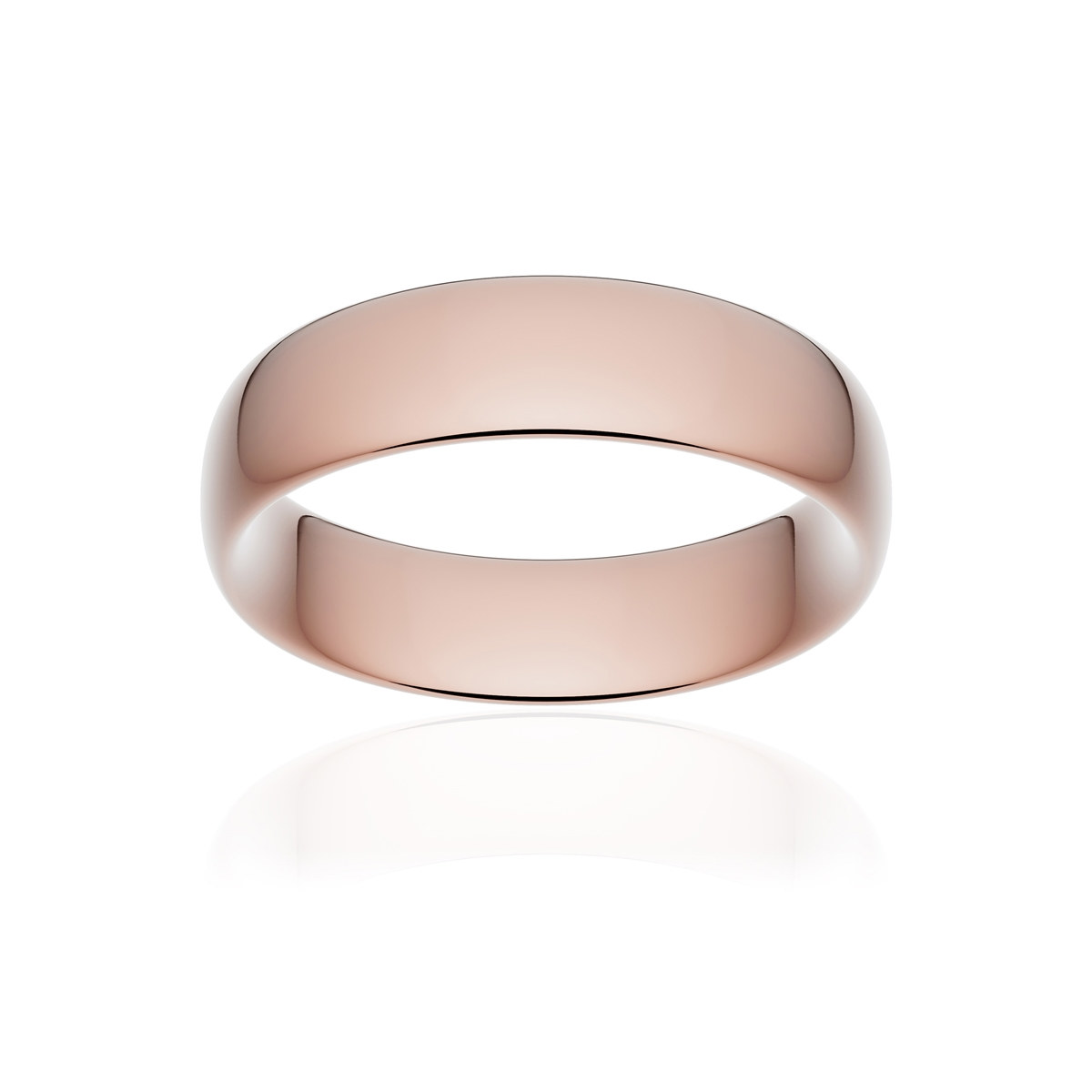 Alliance or 375 rose poli ruban confort 6mm