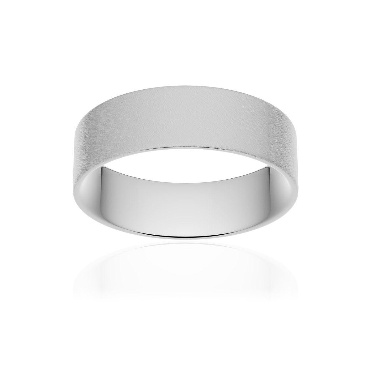 Alliance or 375 blanc givré ruban plat confort 6mm