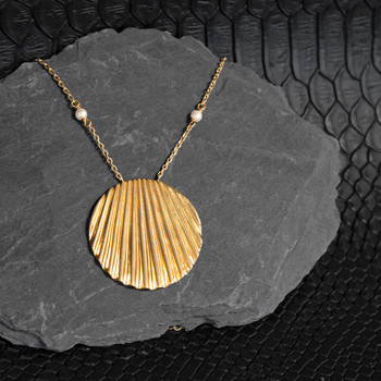 Collier doré perles imitation 42 à 45 cm