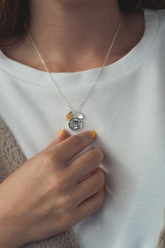 Collier laiton rhodié scorpion