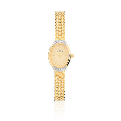 Montre femme or 750 jaune diamant bracelet or 750