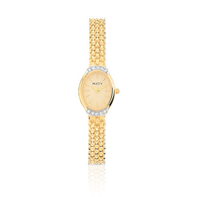 Montre femme or 750 jaune diamant bracelet or 750