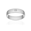 Alliance platine 950 poli demi-jonc confort 5,5 mm diamant princesse - vue V1