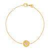 Bracelet plaqué or jaune médaillon perlé zirconias 18 cm - vue V1