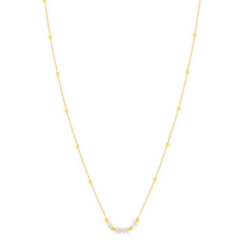 Collier plaqué or jaune quartz rose 42 à 47 cm