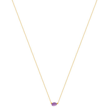 Collier plaqué or jaune améthyste 42 à 45 cm