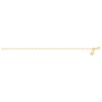 Bracelet plaqué or jaune motif cadenas zirconia 18 cm