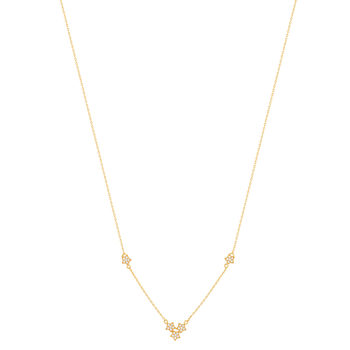 Collier plaqué or jaune motif étoile zirconias 45 cm