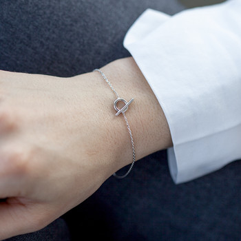 Bracelet argent 925 motif fermoir T/bar 18 cm.