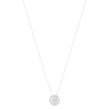Collier argent 925, médaille perlée 45 cm