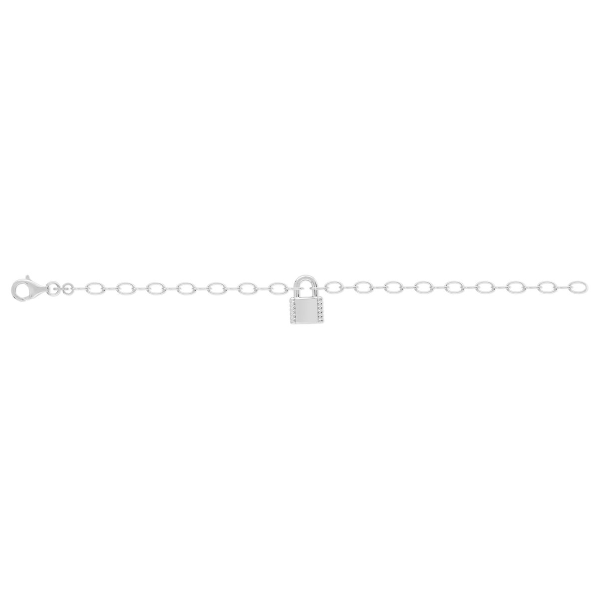 Bracelet argent 925 motif cadenas 18 cm - vue 2
