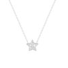 Collier argent 925, motif étoile zirconias 45 cm - vue V1